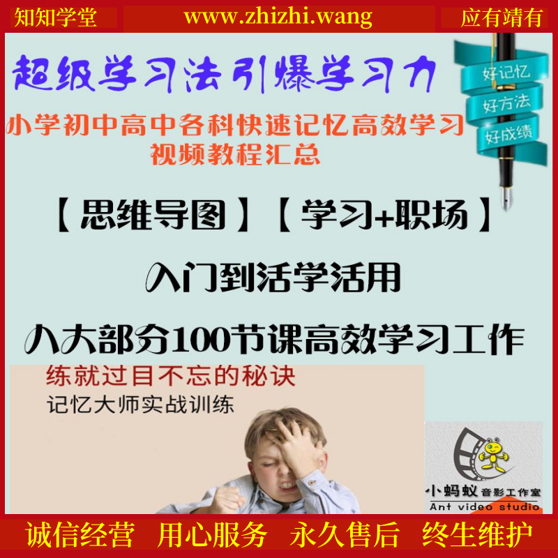 超级学习法记忆宫殿初高中各科快速思维导图天才精英班视频教程