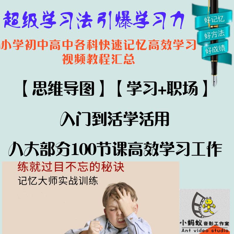 图片[2]-超级学习法记忆宫殿初高中各科快速思维导图天才精英班视频教程