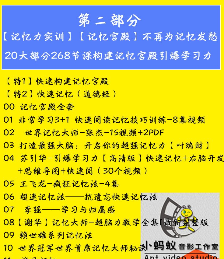 图片[6]-超级学习法记忆宫殿初高中各科快速思维导图天才精英班视频教程