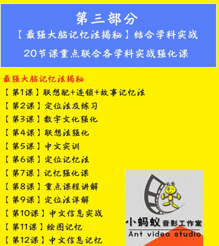 图片[8]-超级学习法记忆宫殿初高中各科快速思维导图天才精英班视频教程