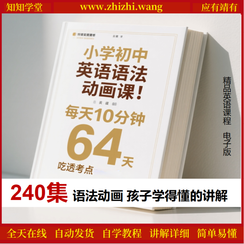 小学初中英语语法动画课-从基础到进阶-孩子主动追着学的语法课-靖家知知网
